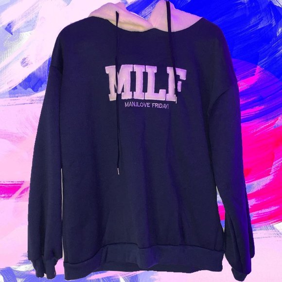 MILF HOODIE - #Cozy Insulated #Funny #Hoodie Zoomer #Cute Gift Warm #MILF - Picture 1 of 3